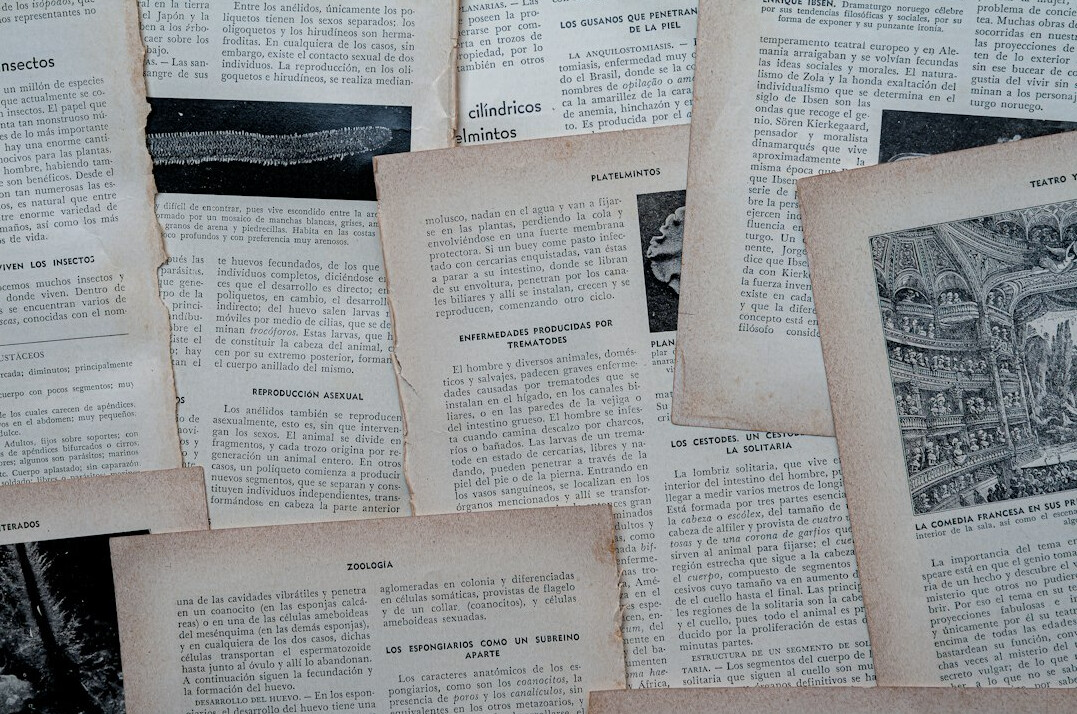 old newspaper clippings