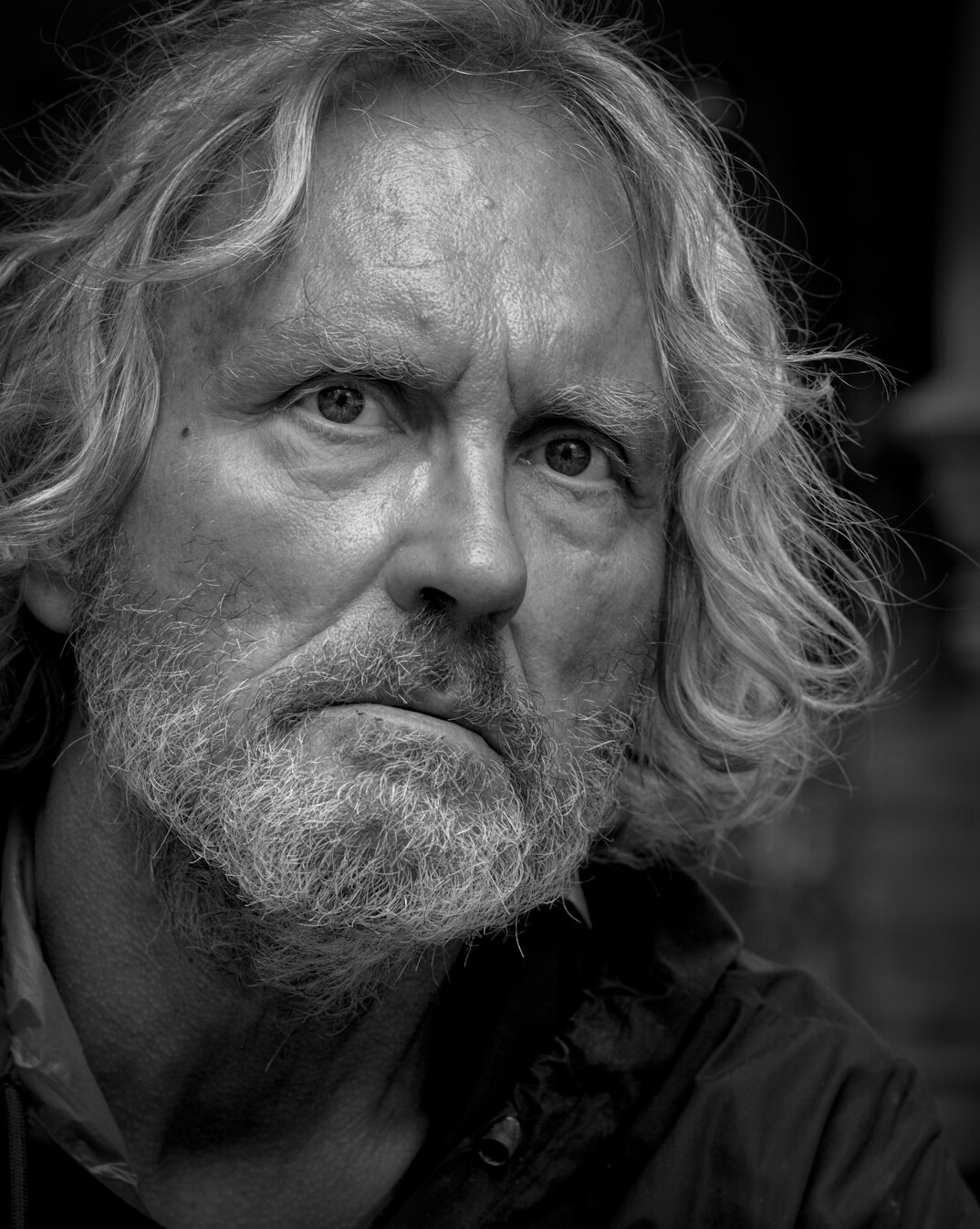 intense character close up